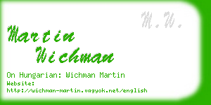 martin wichman business card